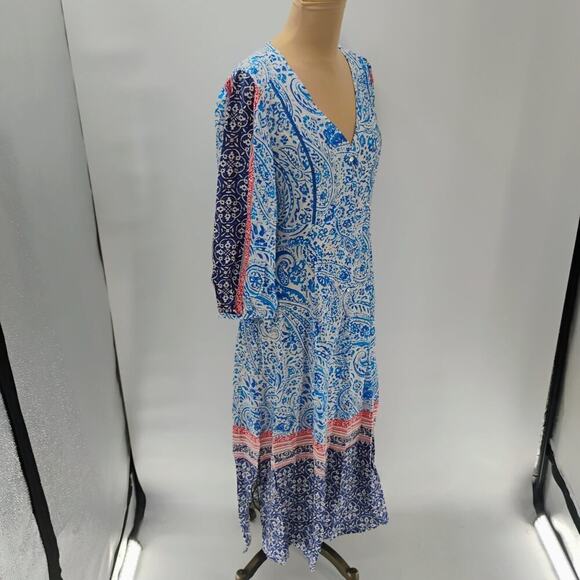 ZARA WOMAN PRINTED TUNIC DRESS Blue / White| 8131/413 geometric print boho - Picture 11 of 14